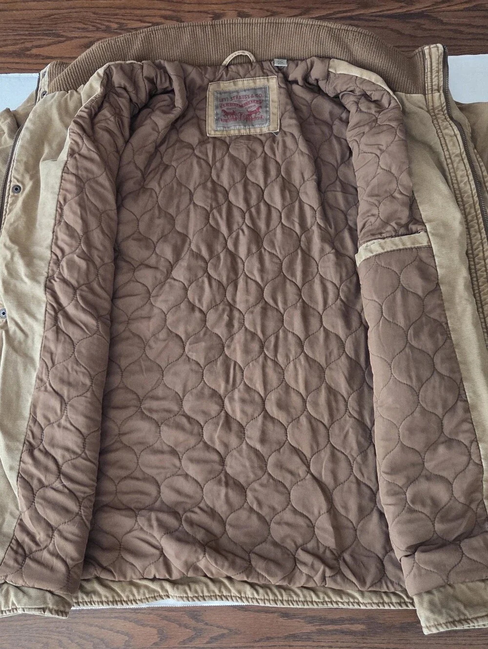 Levi's Field/UtilityJacket Men's 2XL Brown Insulated Quilted Lining LM3CA046 EUC